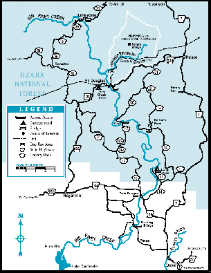 Map of Big Piney Creek, Arkansas