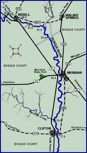 Bosque River map courtesy Texas Parks & Wildlife Department
