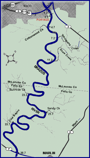 Brazos River map courtesy Texas Parks & Wildlife Department