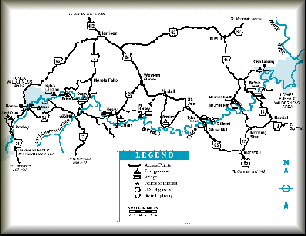 Map of the Buffalo National River courtesy of Arkansas Department of Parks and Tourism