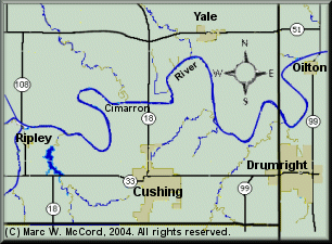 Cimarron River map (C) Marc W. McCord, 2004. All rights reserved.