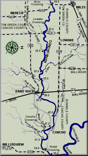 Concho River map courtesy Texas Parks and Wildlife Department