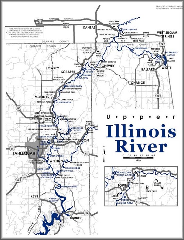 Map Of The Illinois River Oklahoma