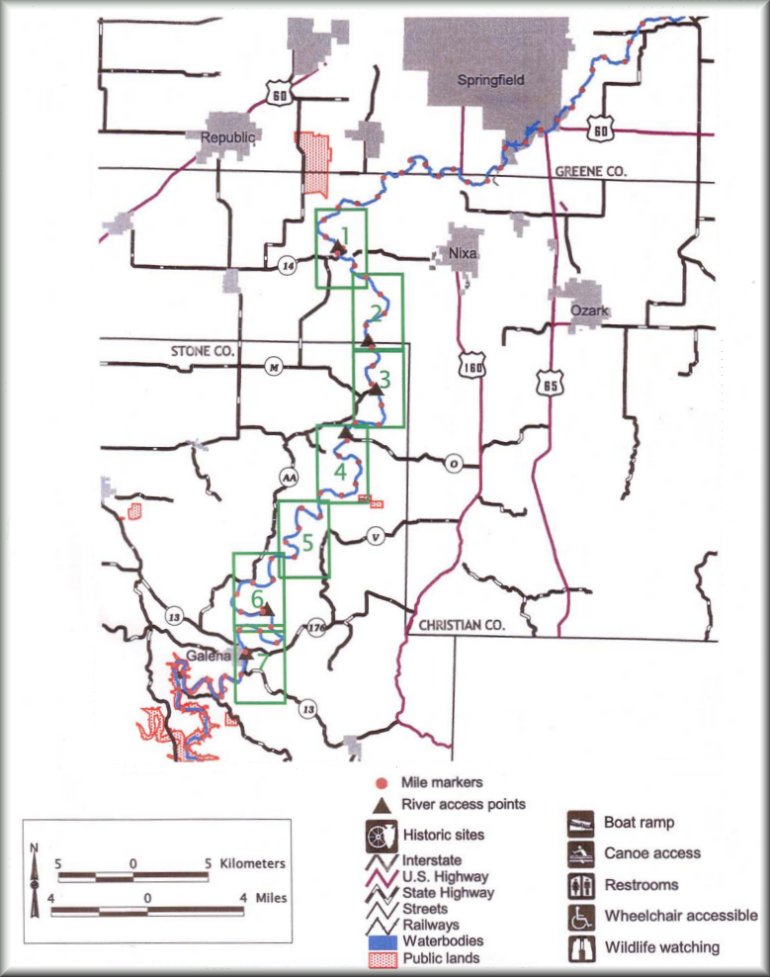 James River map courtesy Missouri State Conservation Department