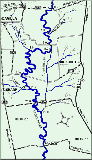 Little River map courtesy Texas Parks & Wildlife Department