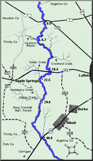 Neches River map