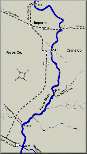 Pecos River map courtesy Texas Parks & Wildlife Department