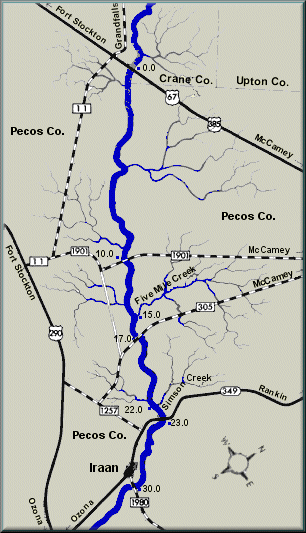 Pecos River map courtesy Texas Parks & Wildlife Department