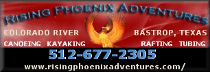 Rising Phoenix Adventures offers canoe, kayak, raft, tube and mountain bike rentals in Bastrop, Texas