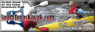 South Texas Kayak offers guided kayak trips and shuttle services on the Upper Guadalupe River between FM 3351 and Rebecca Creek Road