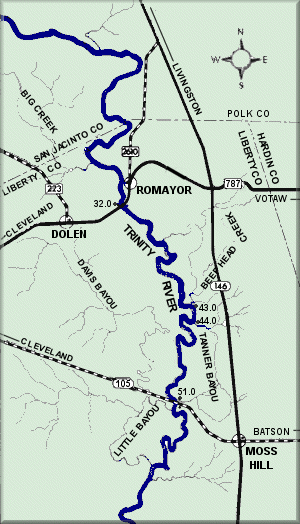 Trinity River map courtesy Texas Parks & Wildlife Department