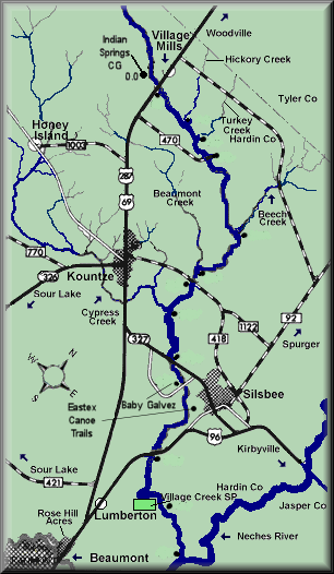 Village Creek map courtesy Texas Parks and Wildlife Department
