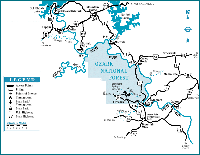 White River map courtesy of Arkansas Department of Parks and Tourism