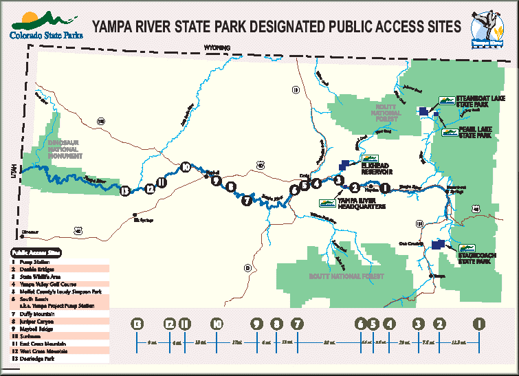 Yampa River map courtesy Colorado State Parks Department