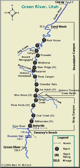 Green River map - Desolation and Gray Canyons