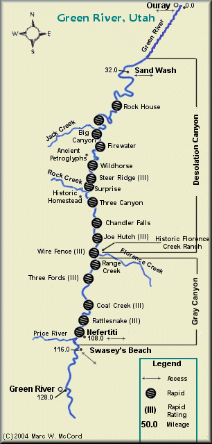 Green River map - Desolation and Gray Canyons