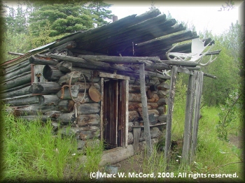 An abandoned trapper cabin at Hootalingua Village on the Yukon River