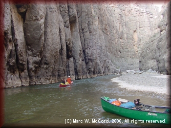 The river frequently constricts within the canyon