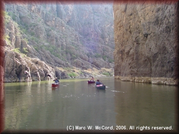 Paddlers marvel at the colors and sights in the canyon