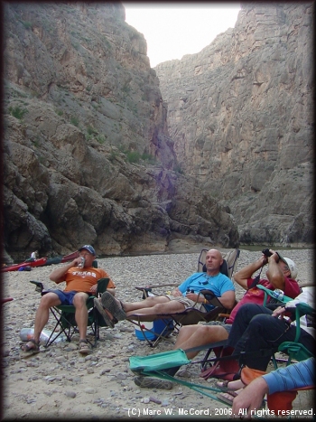Dirk Davidek, John Berry and Zoltan Mraz enjoy the views in camp