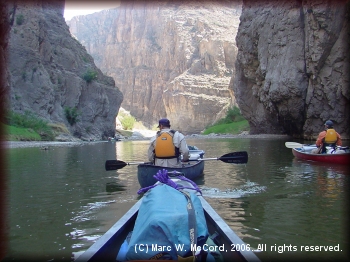 Steve Crowe and Gary Tupa take in the wonders of canyon paddling