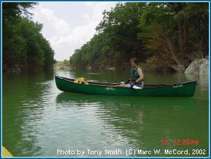 Marc McCord paddling the Blanco at 1,100 cfs in July, 2002