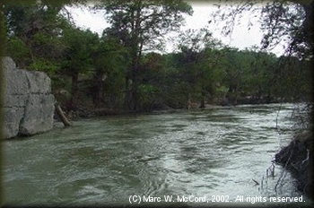 The scenic Blanco River during high water