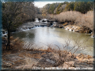 Looking upriver at another ledge below Hughes Crossing from river right