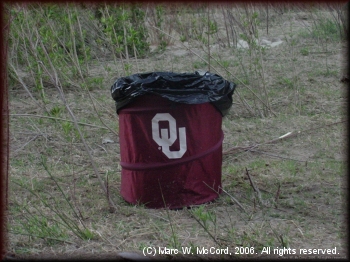 A proper trash receptacle for keeping the river clean