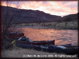 Mexican side campsite at sunset