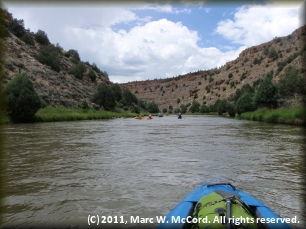 Clear water and moderate current in Chama Canyon