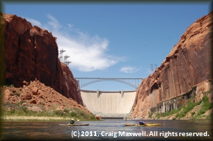 Colorado River looking upriver to Glen Canyon Dam