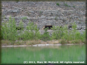 Caves in the cliffs along the Devils River