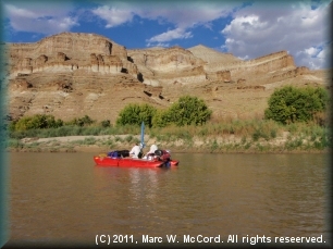 Harry and Lila rafting Desolation Canyon