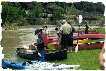 Checking names at Guadalupe River State Park