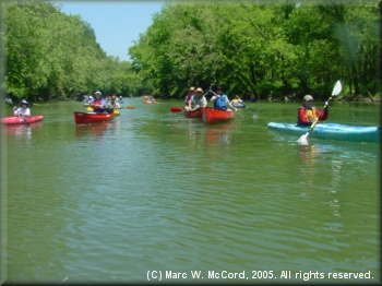 DDRC group canoeing and kayaking the Illinois River