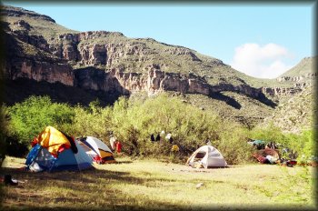 Our Hot Springs campsite in Mexico