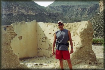 Tony Rico at an adobe ruin in the hills behind our Hot Springs campsite