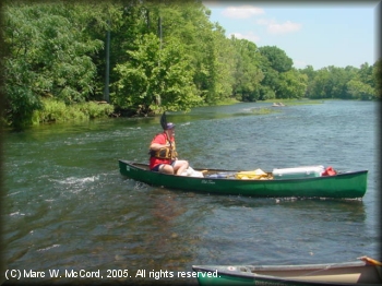 Steve Crowe canoeing and fishing the LMF