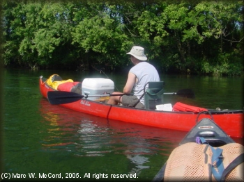 Bryan Jackson riding the current just above the Little River confluence