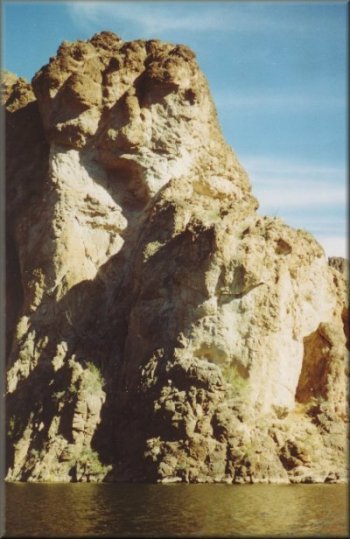 A typical mountain formation rising from the Salt River