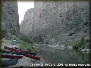 Texas side campsite just above Tight Squeeze