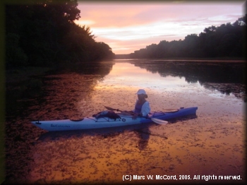Carolee Doty at sunset on the Brazos River, 2005
