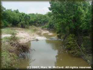 Paluxy River looking downriver from the Bluff Dale steel bridge
