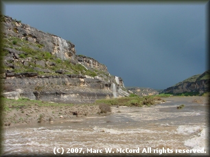 Waterfalls on river right after a huge storm blew over the Pecos River