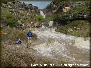 River left waterfall at Lewis Canyon