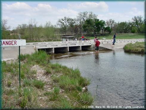 Park Road 73 low-water bridge at South Llano River State Park