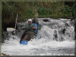 Marc McCord running the 5-foot Cape Falls waterfall drop