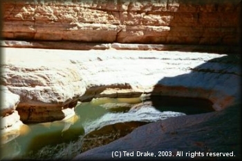 Gorgeous sandstone formations accent the river in Utah