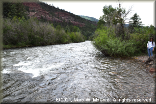 Looking downriver from the Caddis Flat boat ramp